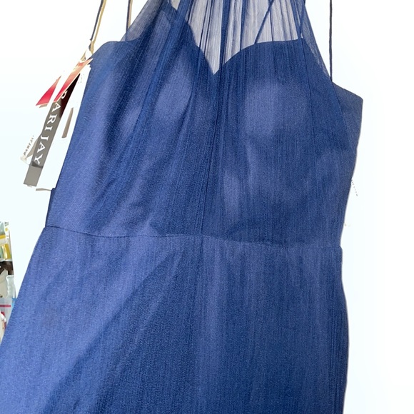NWT Bari Jay Size 16 Navy formal prom bridesmaid halter dress - Picture 3 of 12